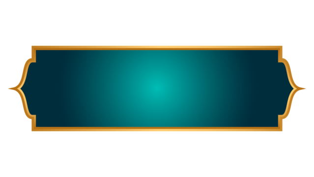 Luxury golden arabic islamic text box title frame border set with ornamental illustration	