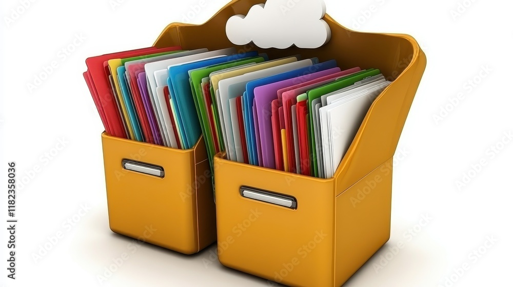 Poster this image represents cloud storage and file management. ideal for apps related to data storage, clo