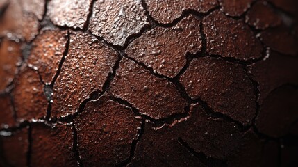 Fototapeta premium Close-up of cracked, dry earth. Ideal for portraying drought, climate change, or arid landscapes. Also suitable for textures and backgrounds.