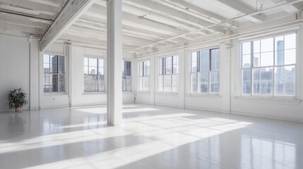 Bright White Loft Space with City Views