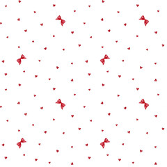 Minimalistic Seamless Pattern with Red Bows, Elegant and Festive Design for Holiday Wrapping