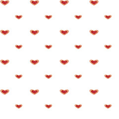 Minimalistic Seamless Pattern of Red Hearts for Valentine's Day, Romantic Design, Love Texture