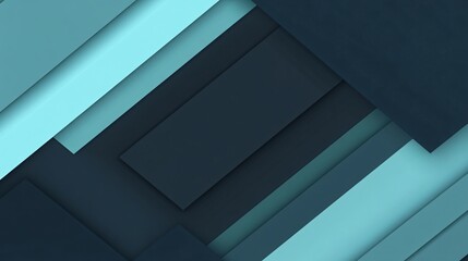 Fototapeta premium Abstract Geometric Teal and Dark Blue Layers Background