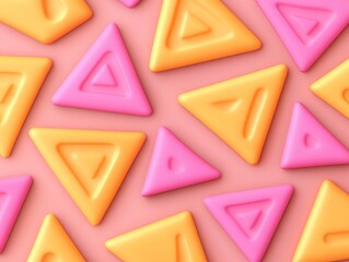 Fototapeta premium Abstract Pink and Orange Triangle Pattern Background