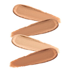 Liquid foundation of different shades on white background, set. Top view