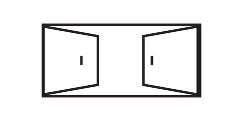 Exit door arrow logout emergency. Door logout sign icon, Door exit icon. 