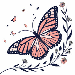 butterfly and flowers