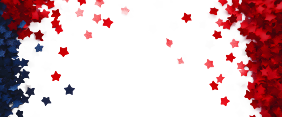 Red Blue White Stars Confetti Overlay