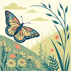 butterflies and flowers