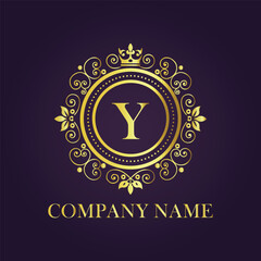 Letter Y luxury gold logo concept