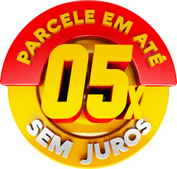 selo 3d parcele suas compras logotipo promocao divida suas compras