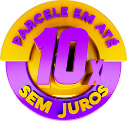 selo 3d parcele suas compras logotipo promocao divida suas compras
