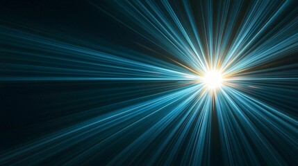 Abstract Teal Light Rays Burst Background Design