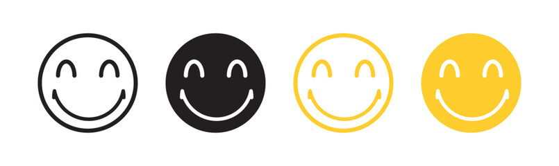 Improves mood and focus icons set in black filled and outlined style