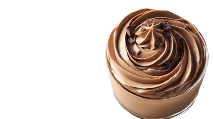 Creamy mocha mousse dessert spread swirled on a light background for culinary delight.