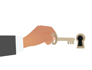 Keyhole and key. vector illustration