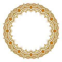 Luxury golden mandala pattern circle islamic wedding frame invitation transparent background