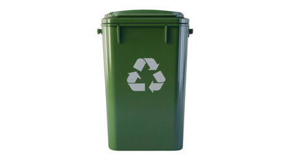 green recycle bin isolated on white background 