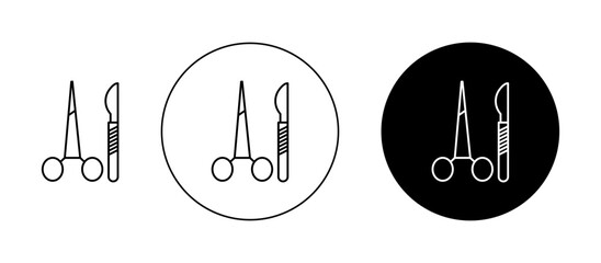 Surgery icons set in black filled and outlined style