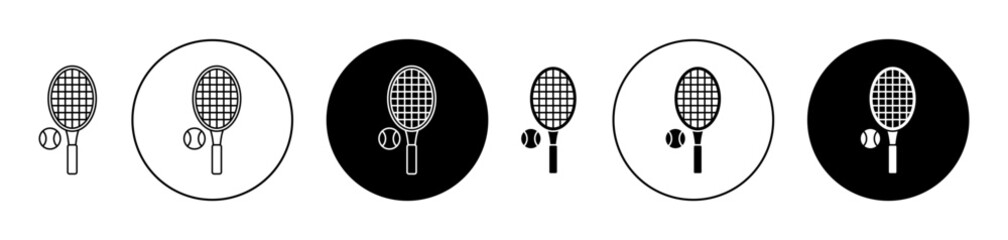 Tennis icons in black and blue set