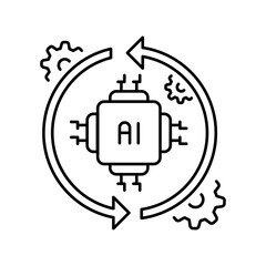 Regression tasks lline icon.