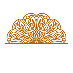 Indian Mandala Arabic Islamic Pattern Ornament golden color