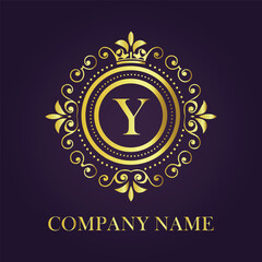 Letter Y luxury gold logo concept