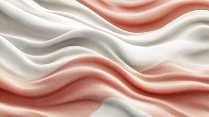 Fototapeta premium Abstract Draped Fabric Texture- Peach and Cream Waves