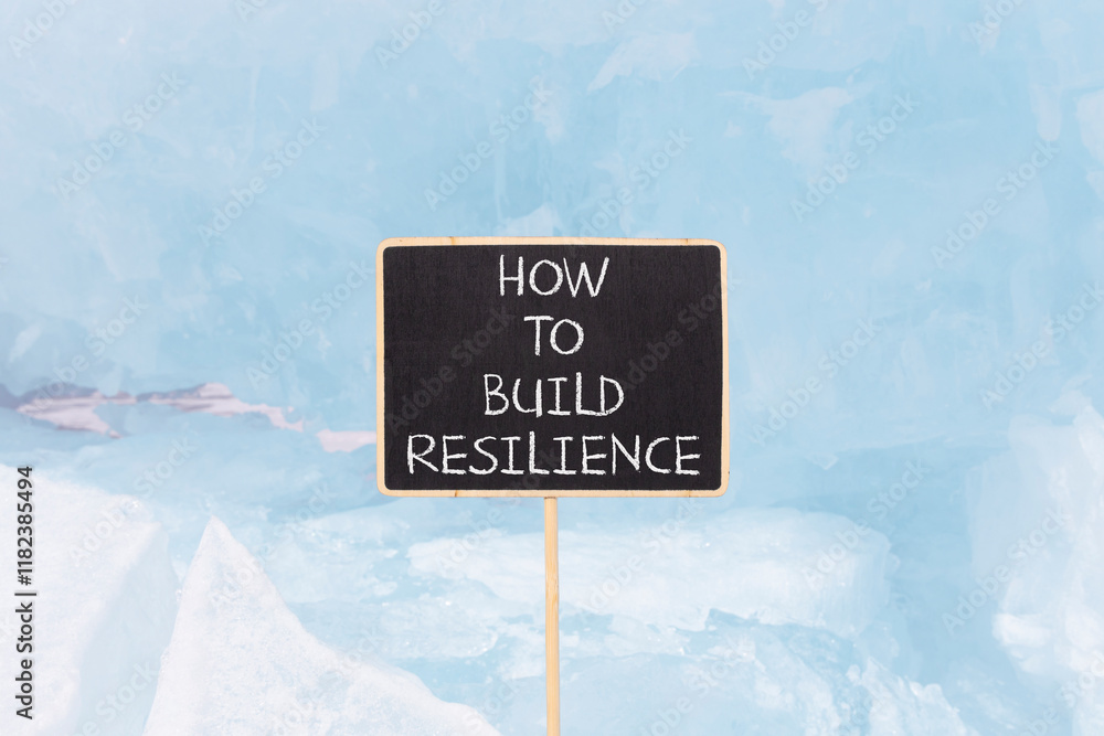 Aufkleber how to build resilience symbol. concept words how to build resilience on beautiful black blackboard.