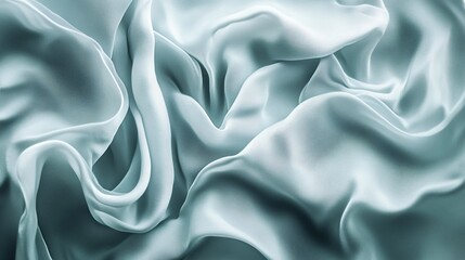 Fototapeta premium Elegant Draped Light Blue Silk Fabric Texture