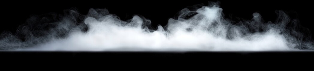 A white smoke effect on a black background, perfect for adding an ethereal and mysterious touch to your designs