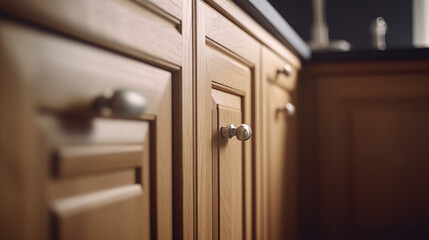 Obraz premium Close-up of a sleek matte black kitchen faucet mounted on a Zero marble countertop. 