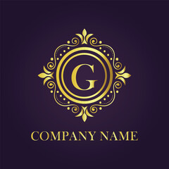 Letter G luxury gold logo concept