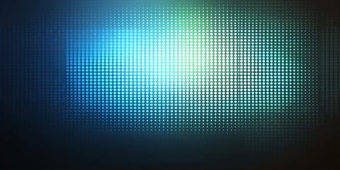 Abstract Teal and Blue Dotted Pattern Glowing Halftone Background Digital Art Texture