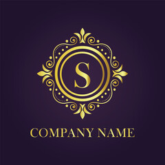 Letter S luxury gold logo concept