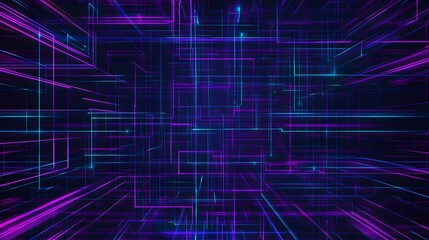 Futuristic blue abstract background featuring circuit board circles and various tech elements.