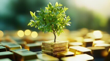 Detailed visual of a savings plan that incorporates gold investment and diversification for financial security