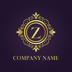 Letter Z luxury gold logo concept