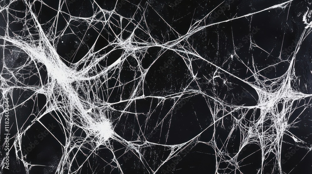 Poster chaotic spiderweb patterns abstract art high-contrast design digital environment artistic viewpoint 
