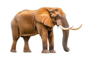 Large African Elephant isolated on white background PNG