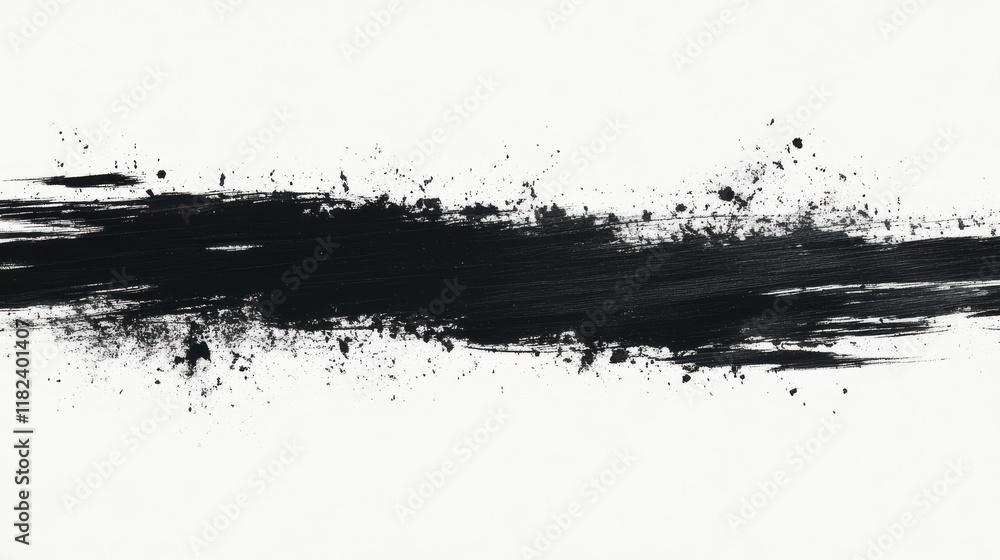 Poster dynamic black scratches creating motion effect on white background abstract art minimalist design di