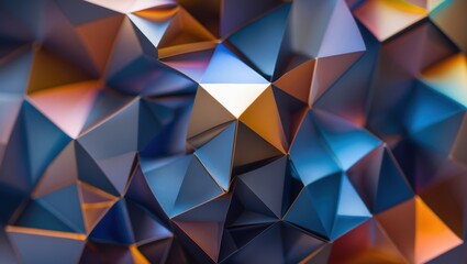 Obraz premium Iridescent Blue and Orange Geometric Pattern with Depth and Movement