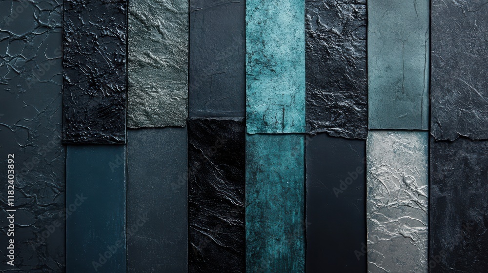 Poster layered black scratch textures with faint bluegreen gradients abstract art digital creation modern d