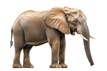 Obraz premium Large African Elephant isolated on white background PNG