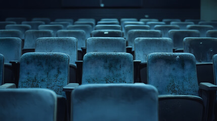 Fototapeta premium Rows of empty seats in a theater.