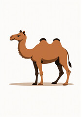 Happy Camel with a Smile, Stylized Vector Illustration on White Background






