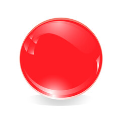 Red glass ball without background