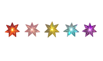 Obraz premium Png crystal star. Crystal ray light, sun shines PNG rainbow red yellow and blue color. Optical fire light effect. Png sparkle shine. Vector lens glare leakage glare reflection effect. Sunlight