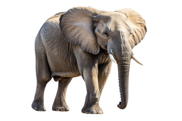Obraz premium Large African Elephant isolated on white background PNG