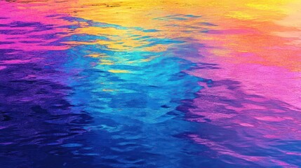 Vibrant rainbow reflection on water.